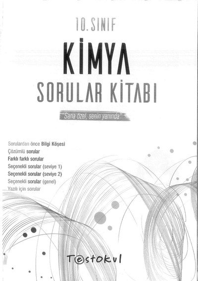 KİMYA SORULAR KİTABI SANA ÖZEL SENİN YANINDA