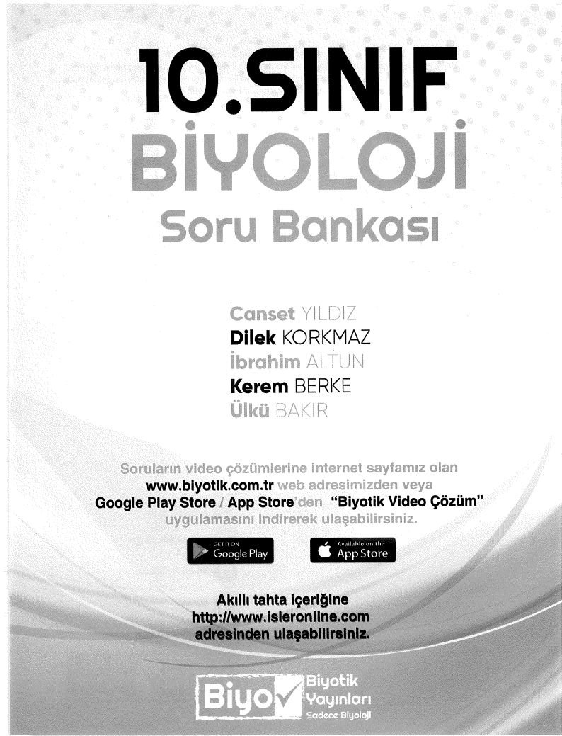 BİYOLOJİ SORU BANKASI