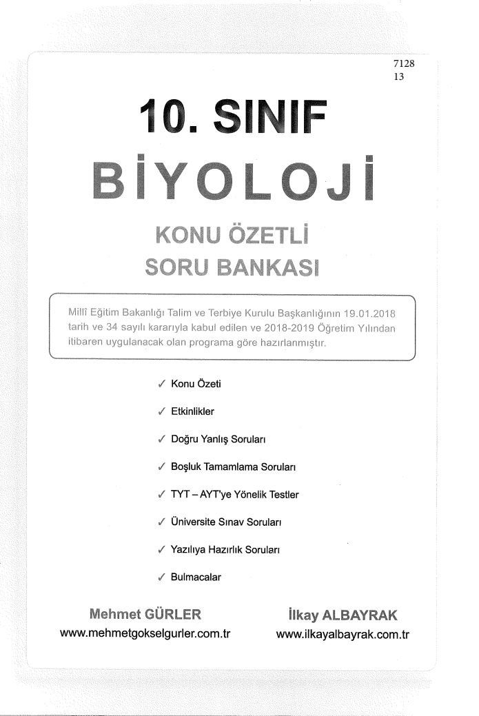 BİYOLOJİ KONU ÖZETLİ SORU BANKASI