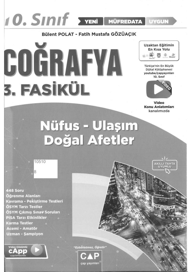 COĞRAFYA 3. FASİKÜL NÜFUS ULAŞIM DOĞAL AFETLER