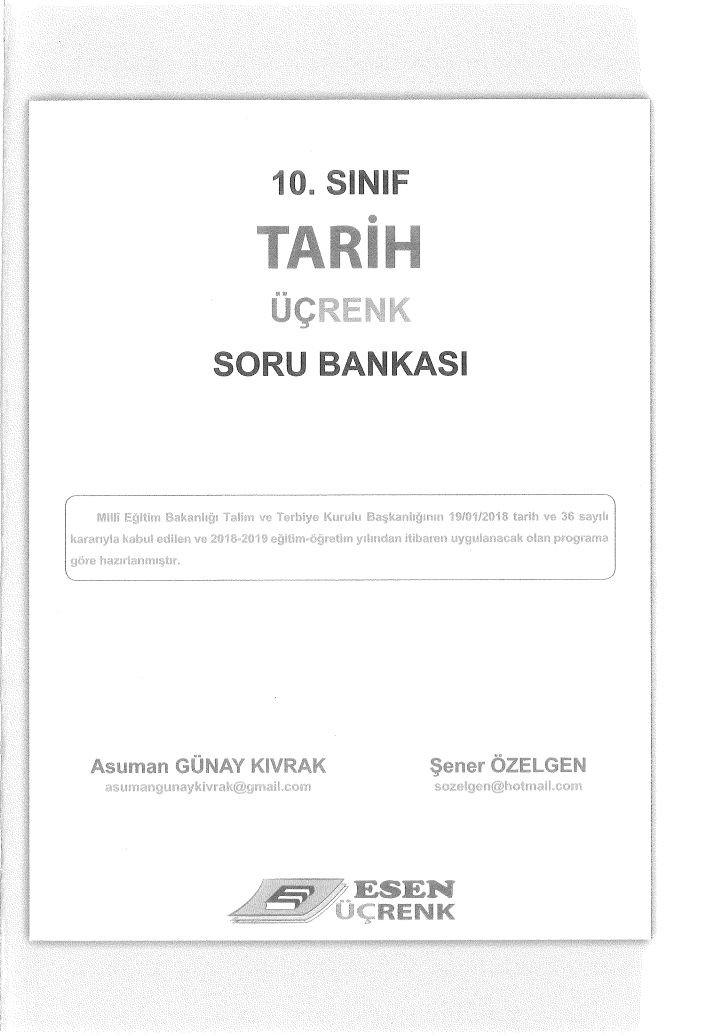 TARİH ÜÇRENK SORU BANKASI
