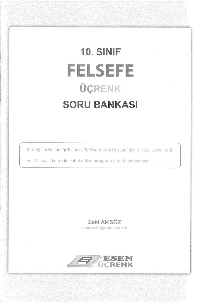 FELSEFE ÜÇRENK SORU BANKASI