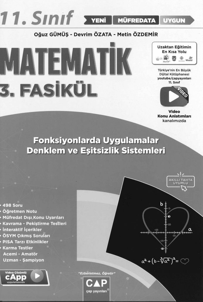 MATEMATİK 3. FASİKÜL FONKSİYONLARDA UYGULAMALAR DENKLEM VE EŞİTSİZLİK SİSTEMLERİ