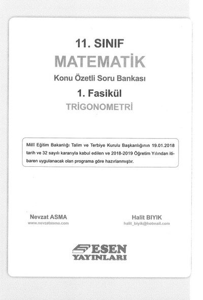 MATEMATİK KONU ÖZETLİ SORU BANKASI 1. FASİKÜL TRİGONOMETRİ
