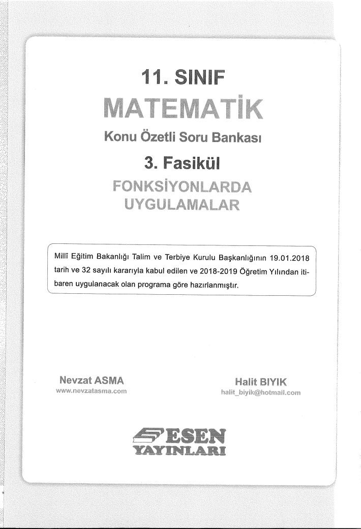 MATEMATİK KONU ÖZETLİ SORU BANKASI 3. FASİKÜL FONKSİYONLARDA UYGULAMALAR