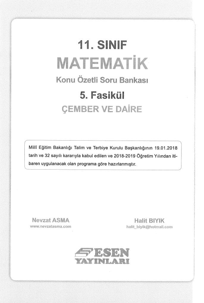 MATEMATİK KONU ÖZETLİ SORU BANKASI 5. FASİKÜL ÇEMBER VE DAİRE