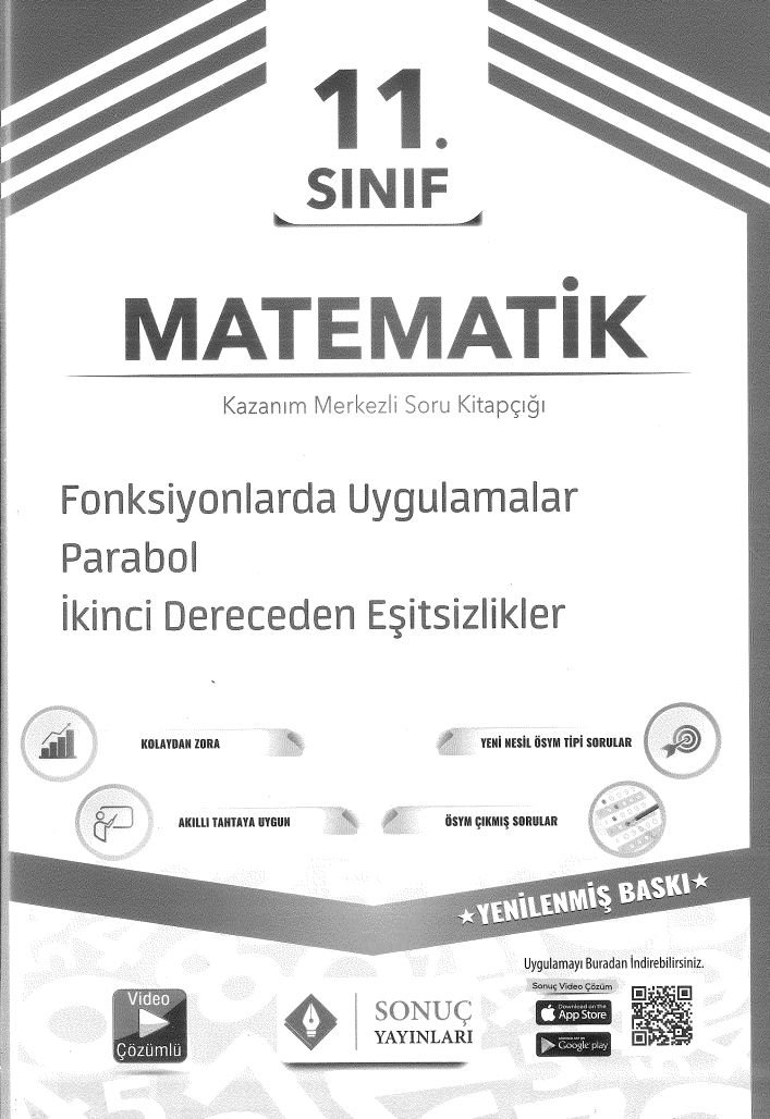 MATEMATİK SORU KİTAPÇIĞI FONKSİYONLARDA UYGULAMALAR PARABOL 2. DERECEDEN EŞİTSİZLİKLER
