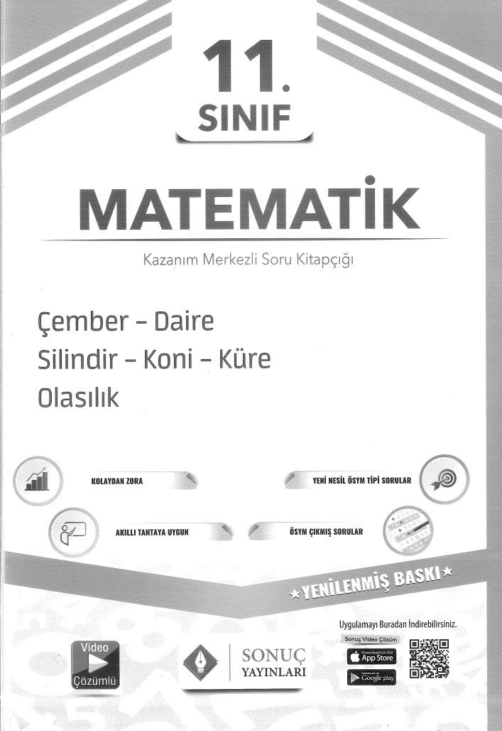 MATEMATİK SORU KİTAPÇIĞI ÇEMBER DAİRE SİLİNDİR KONİ KÜRE OLASILIK