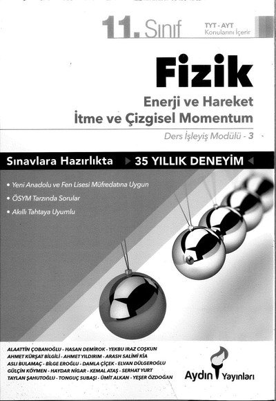 FİZİK ENERJİ VE HAREKET İTME VE ÇİZGİSEL MOMENTUM