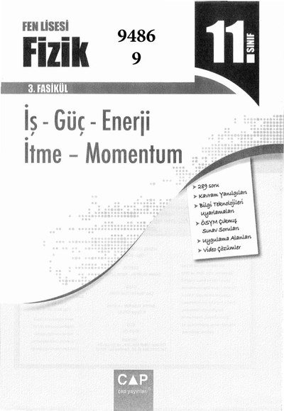 FİZİK 3. FASİKÜL İŞ GÜÇ ENERJİ İTME MOMENTUM