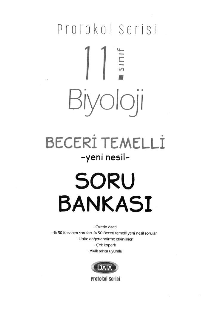 BİYOLOJİ BECERİ TEMELLİ YENİ NESİL SORU BANKASI