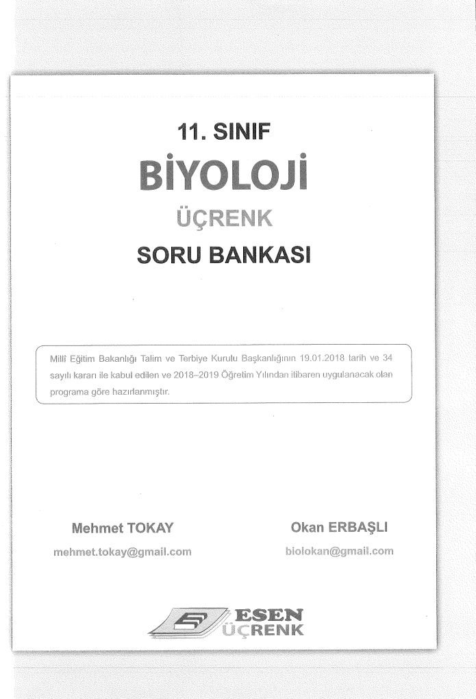 BİYOLOJİ ÜÇRENK SORU BANKASI