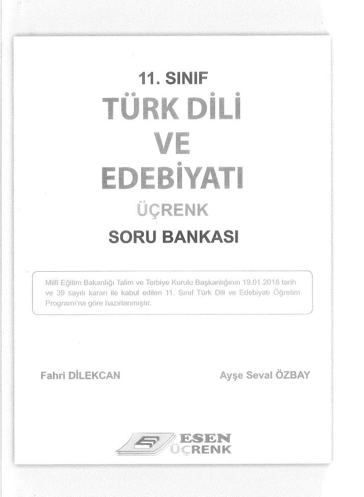 TÜRK DİLİ VE EDEBİYATI ÜÇRENK SORU BANKASI