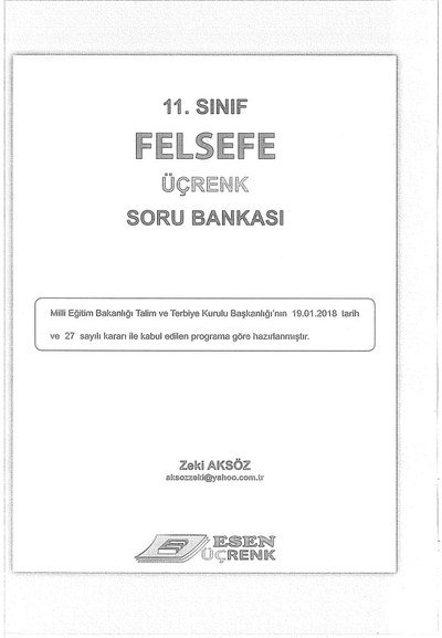 FELSEFE ÜÇRENK SORU BANKASI Fotokopi.SHOP - Öğrencilerin Marketi!
