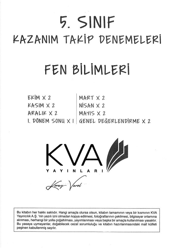 KAZANIM TAKİP DENEMELERİ FEN BİLİMLERİ