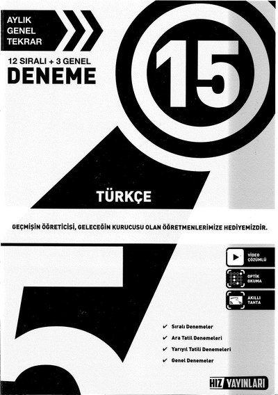 15 DENEME TÜRKÇE