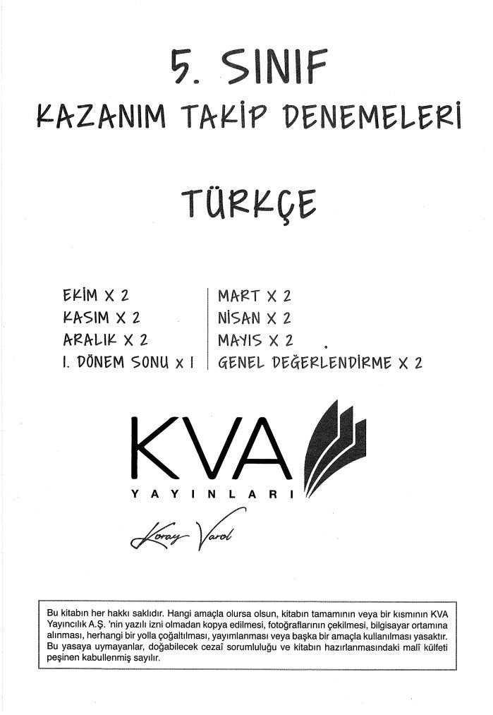 KAZANIM TAKİP DENEMELERİ TÜRKÇE