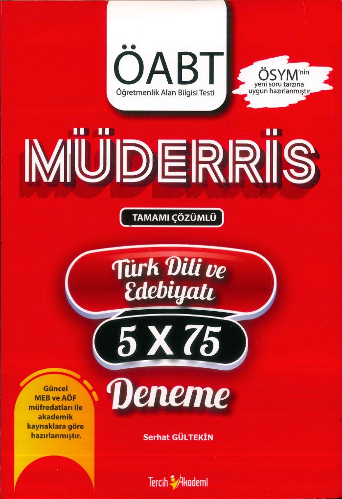 MÜDERRİS TÜRK DİLİ VE EDEBİYATI 5x75 DENEME TAMAMI ÇÖZÜMLÜ