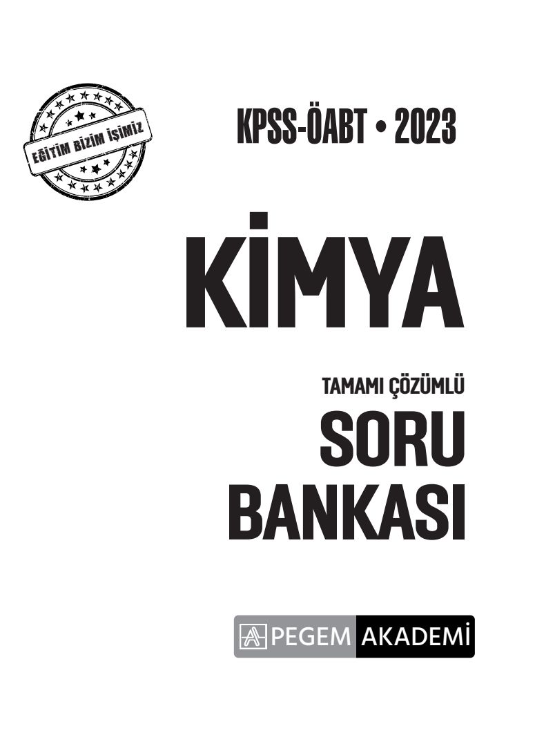 KİMYA TAMAMI ÇÖZÜMLÜ SORU BANKASI
