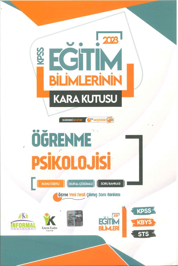 KARA KUTU ÖĞRENME PSİKOLOJİSİ KONU ÖZETLİ SORU BANKASI