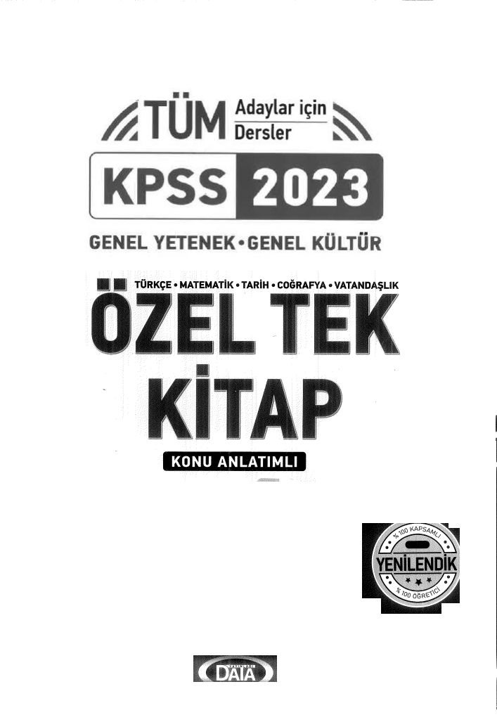 ÖZEL TEK KİTAP TÜM DERSLER KONU ANLATIMLI