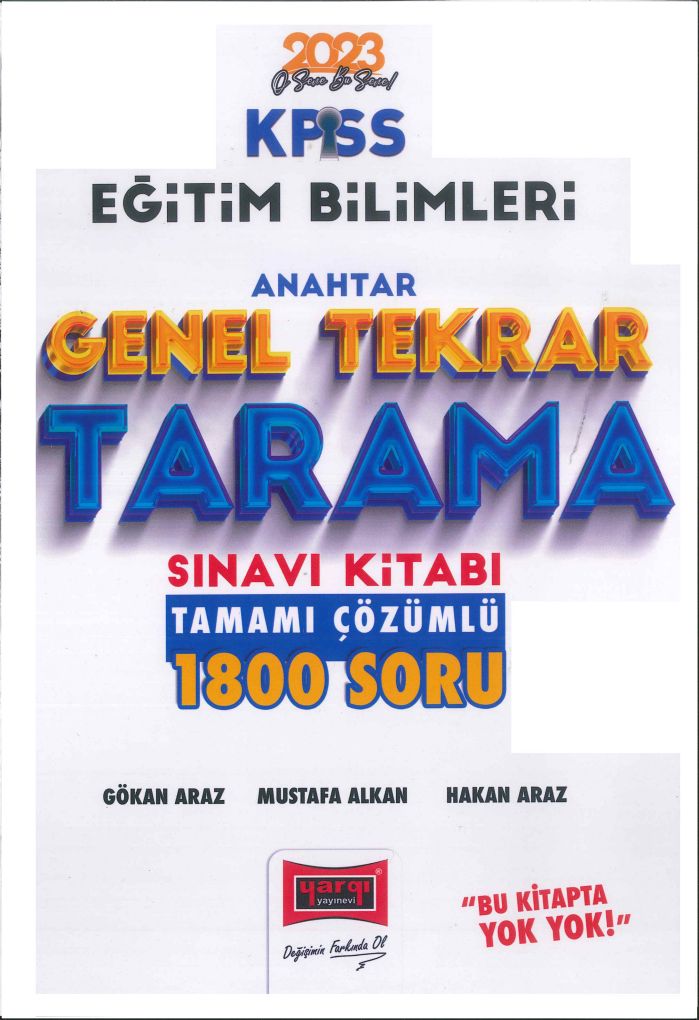 ANAHTAR GENEL TEKRAR TARAMA 1800 TAMAMI ÇÖZÜMLÜ SORU