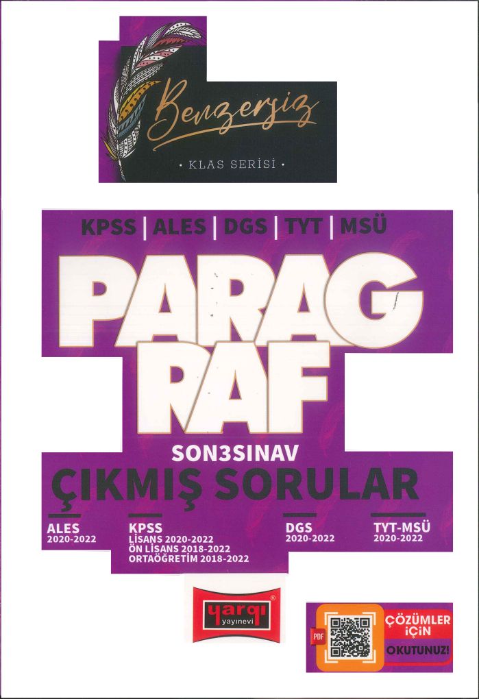 KLAS SERİSİ PARAGRAF ÇIKMIŞ SORULAR (ALES-DGS-KPSS-TYT-MSÜ)