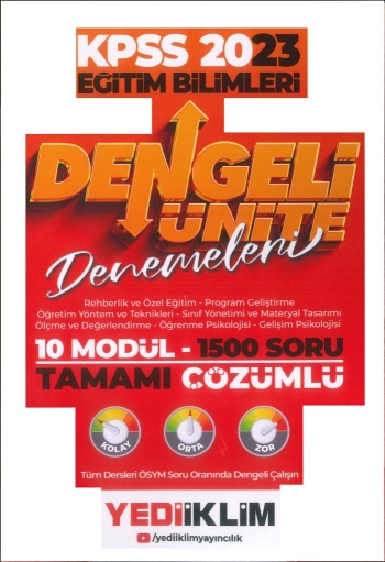 DENGELİ ÜNİTE DENEMELERİ 1500 SORU TAMAMI ÇÖZÜMLÜ SORU BANKASI (10 MODÜL)