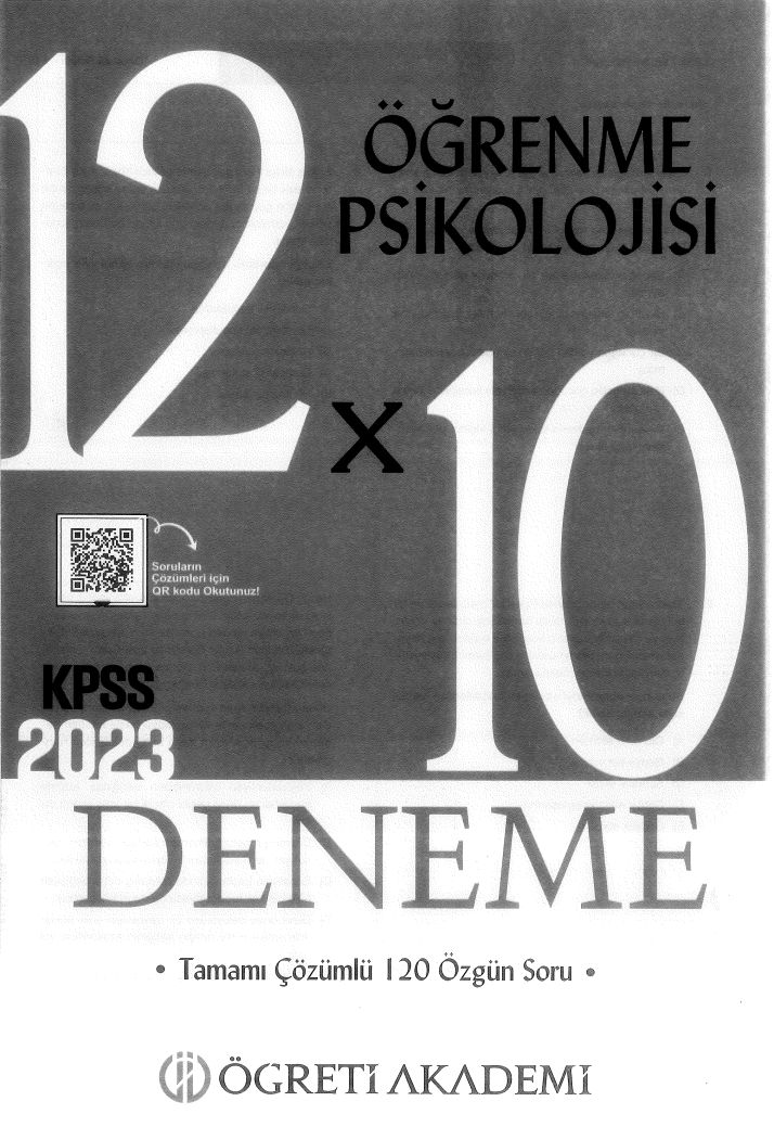 ÖĞRENME PSİKOLOJİSİ 12*10 ÇÖZÜMLÜ DENEME