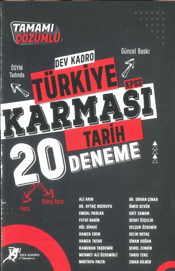 DEV KADRO TÜRKİYE KARMASI TARİH ÇÖZÜMLÜ 20 DENEME