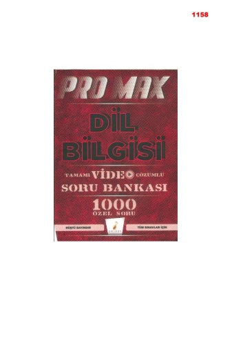 PROMAX DİL BİLGİSİ VİDEO SORU BANKASI 1000 ÖZEL SORU