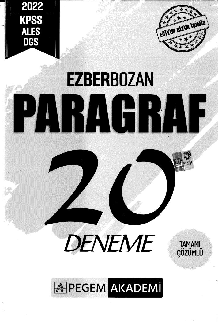EZBERBOZAN PARAGRAF 20 DENEME ÇÖZÜMLÜ
