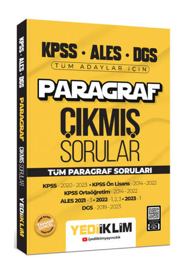 2024 KPSS ALES DGS Paragraf Konularına Göre Tamamı Çözümlü Çıkmış Sorular