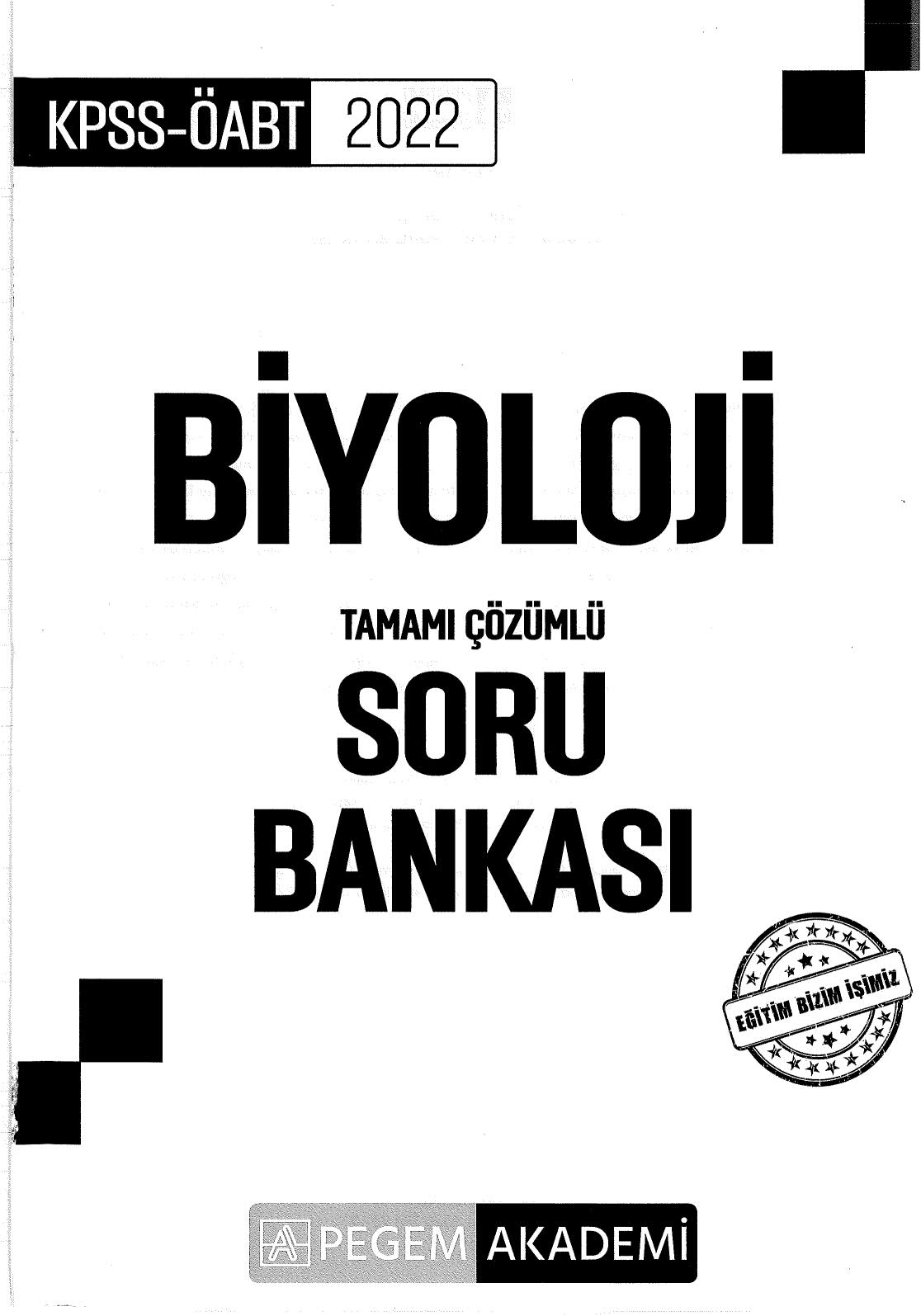 BİYOLOJİ TAMAMI ÇÖZÜMLÜ SORU BANKASI