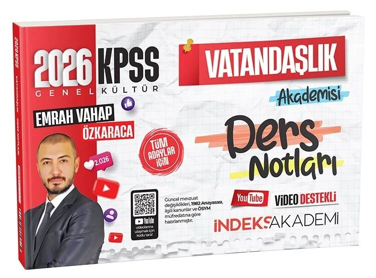 2026 KPSS Vatandaşlık Akademisi Video Ders Notları Emrah Vahap Özkaraca İndeks Akademi Yayıncılık