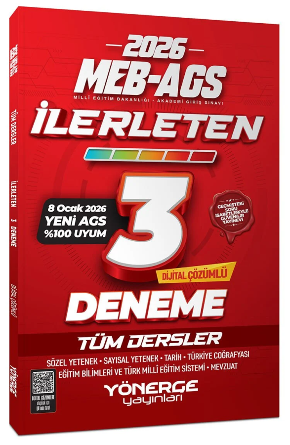 2026 MEB-AGS Tüm Dersler İlerleten 3 Deneme Çözümlü Yönerge Yayınları