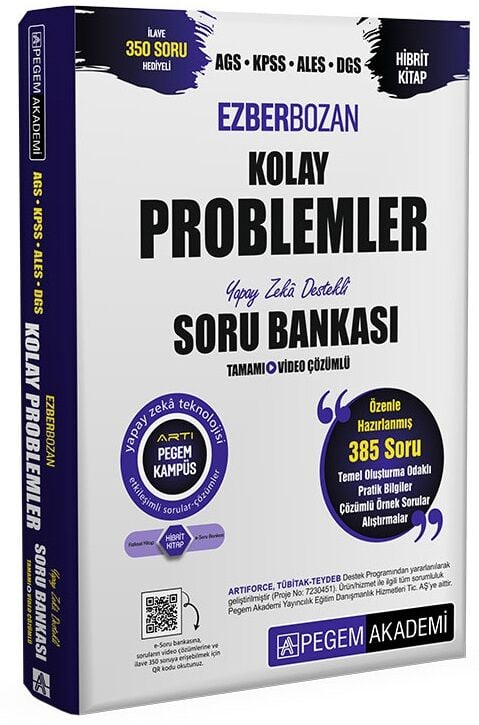 2025 MEB AGS KPSS ALES DGS Kolay Problemler Ezberbozan Soru Bankası Çözümlü Pegem Akademi Yayınları