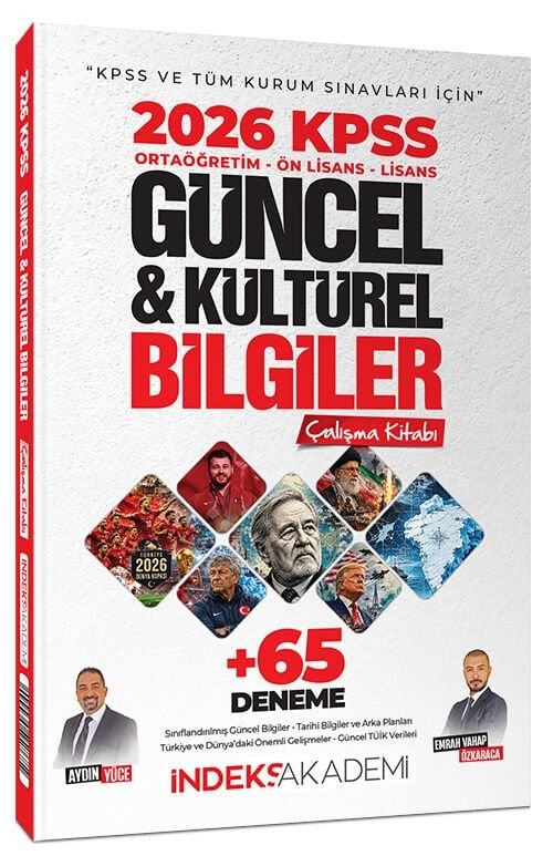 2026 KPSS Güncel ve Kültürel Bilgiler Çalışma Kitabı 65 Deneme İlaveli İndeks Akademi Yayıncılık