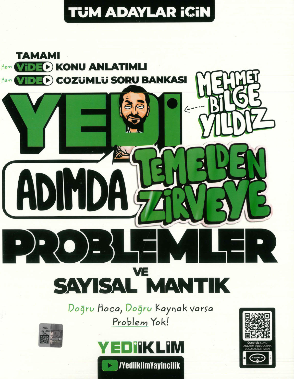 KPSS-ALES-DGS Yedi Adımda Temelden Zirveye Problemler ve Sayısal Mantık Video Konu Anlatımlı Video Çözümlü Soru Bankası Yediiklim Yayınları
