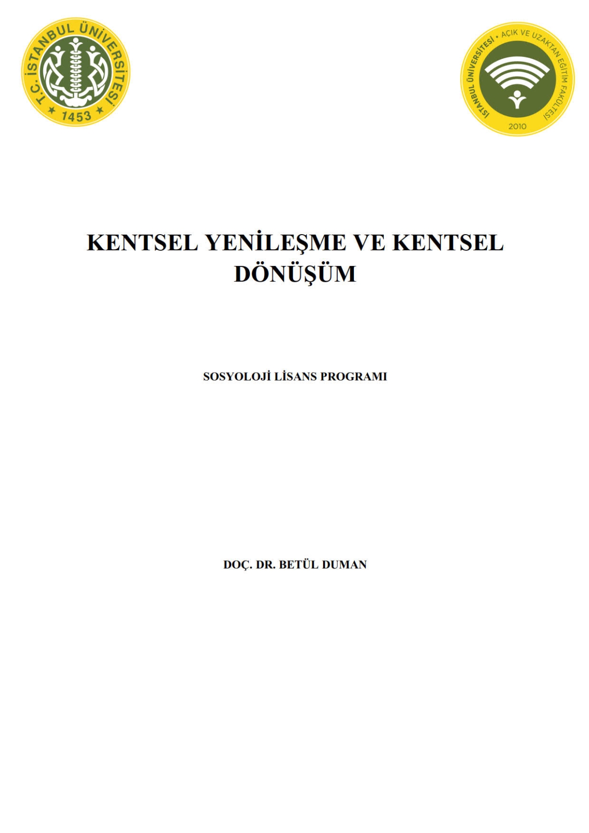 Kentsel Yenileşme ve Kentsel Dönüşüm