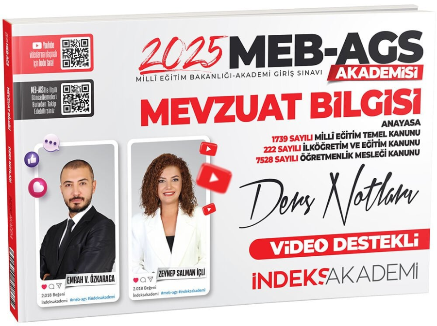 2025 MEB AGS Akademisi Mevzuat Bilgisi Video Ders Notları İndeks Akademi Yayıncılık