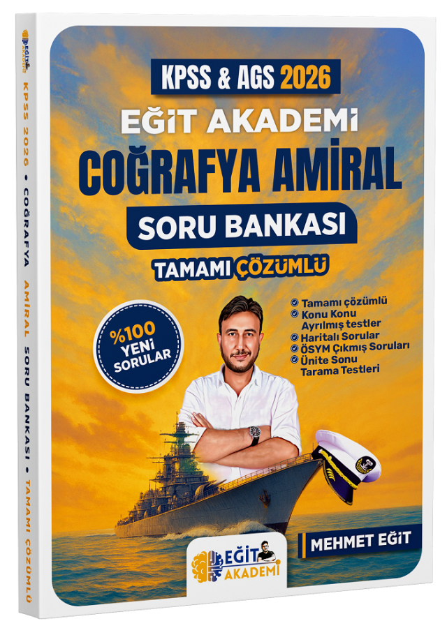 2026 MEB AGS KPSS Coğrafya Amiral Soru Bankası Tamamı Çözümlü Eğit Akademi