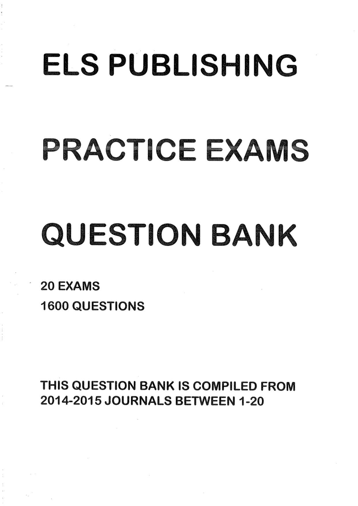 ELS Publishing Practice Exams Question Bank