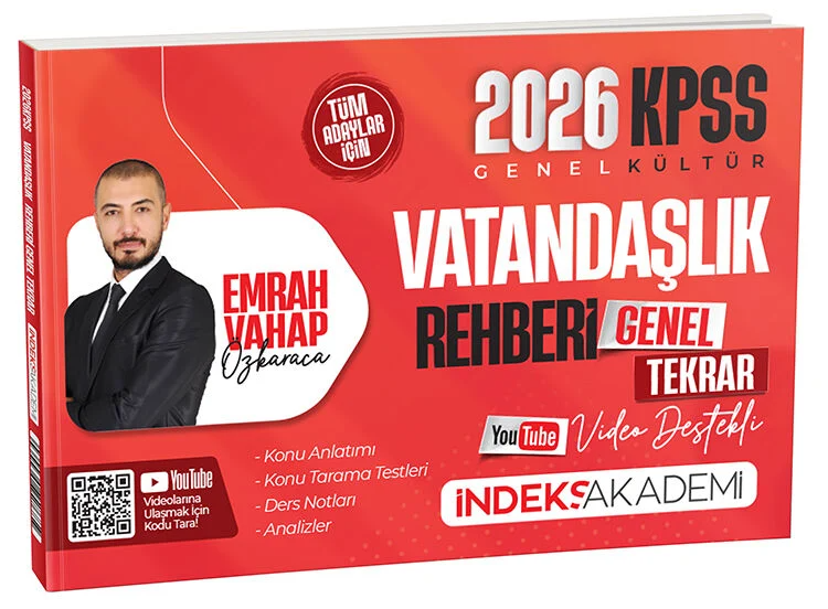 2026 KPSS Vatandaşlık Rehberi Video Destekli Genel Tekrar İndeks Akademi Yayıncılık