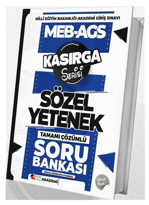 MEB-AGS Sözel Yetenek Kasırga Soru Bankası Çözümlü TKM Akademi