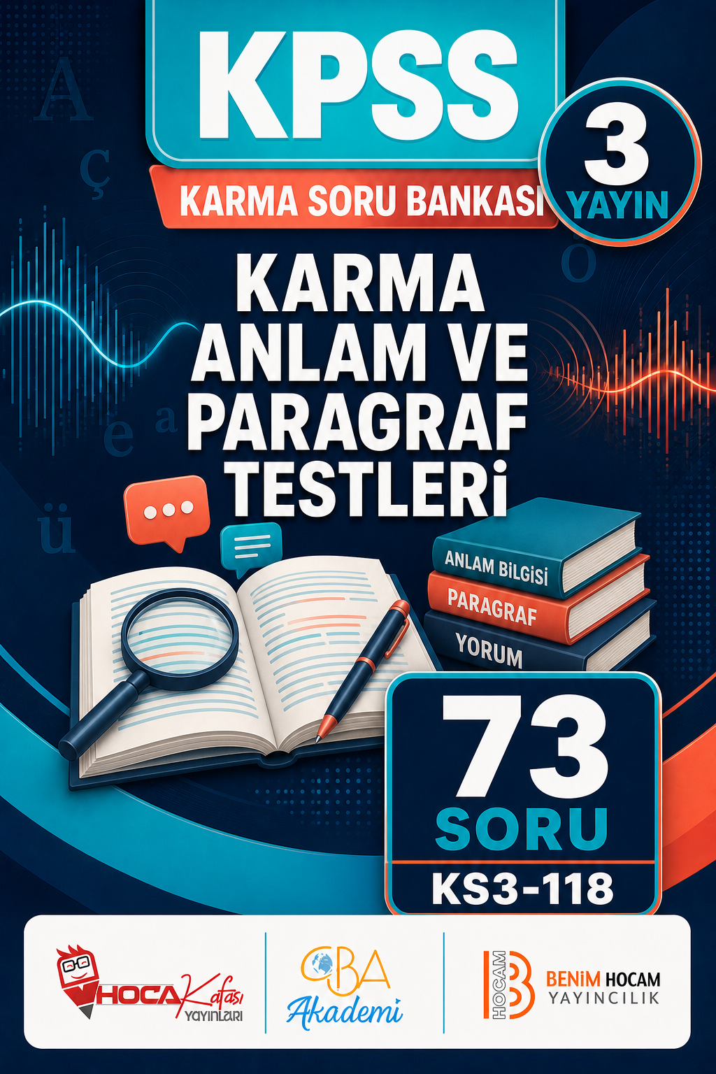 Karma Anlam ve Paragraf Testleri 3 Yayın 73 Soru (Benim Hocam - CBA - Hoca Kafası Yayınları)
