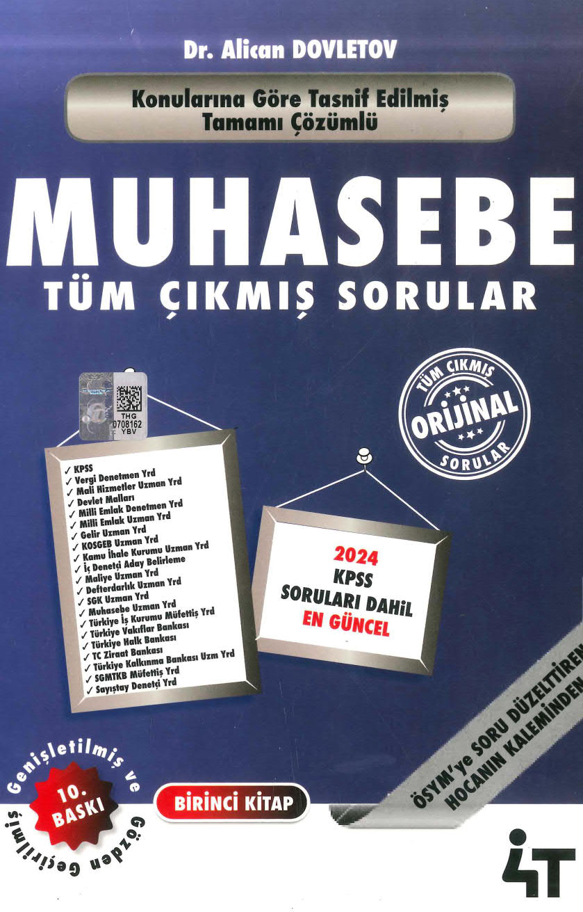 4T Yayınları Muhasebe Çıkmış Sorular 1. Kitap Alican Dovletov
