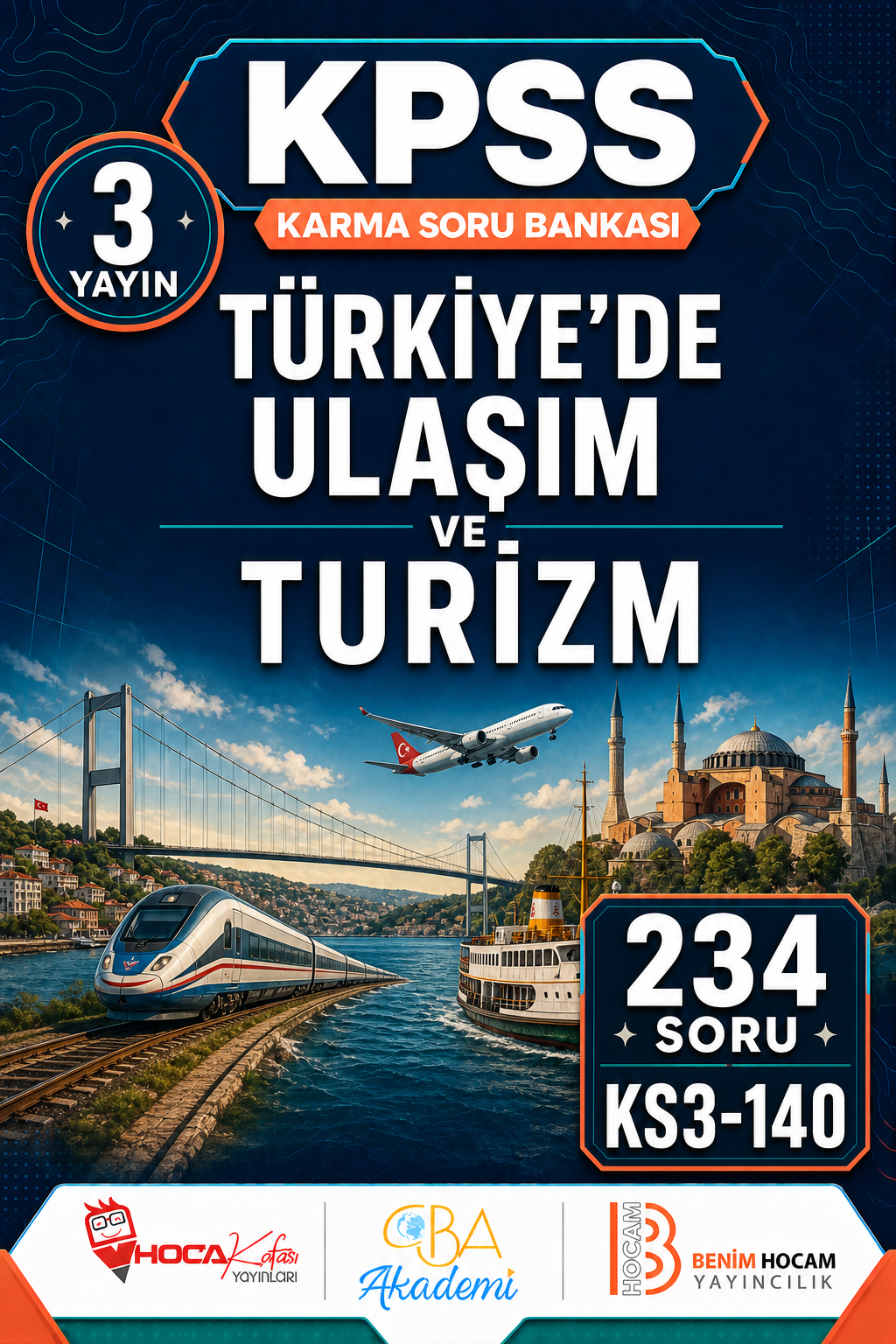 Türkiye’de Ulaşım ve Turizm 3 Yayın 234 Soru (Benim Hocam - CBA - Hoca Kafası Yayınları)
