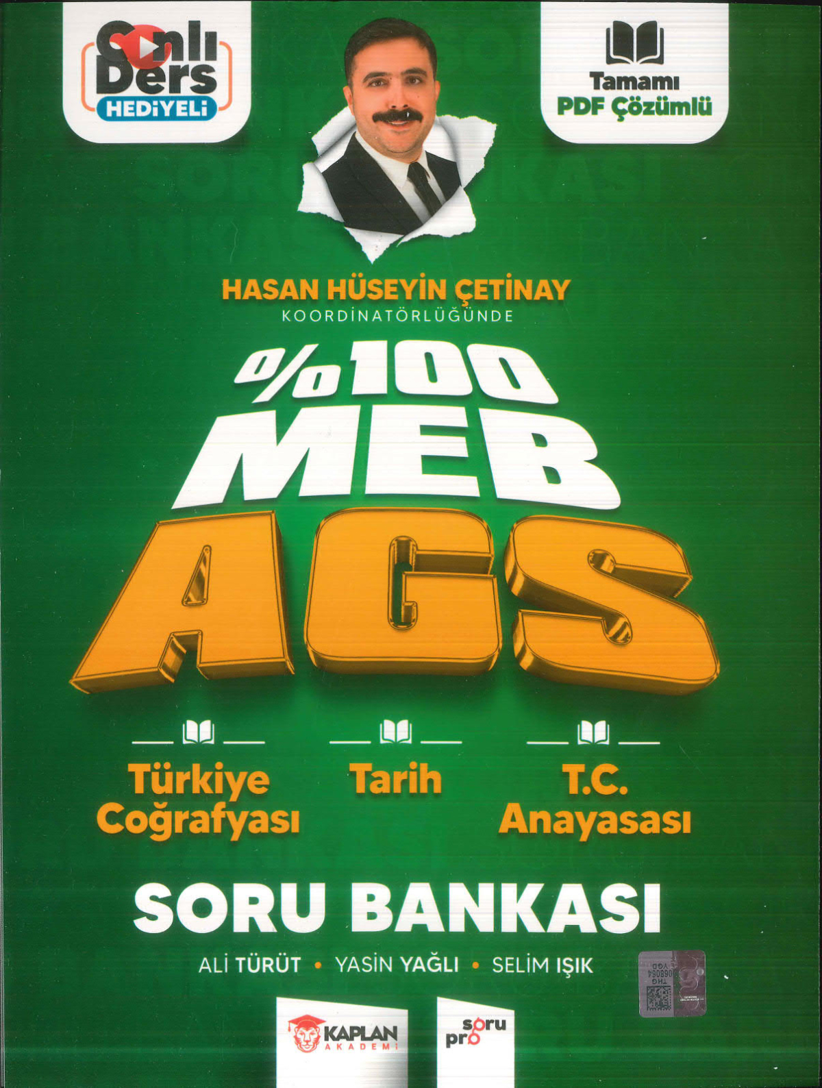 2025 %100 MEB AGS Türkiye Coğrafyası - TArih - TC Anayasası Soru Bankası Kaplan Akademi
