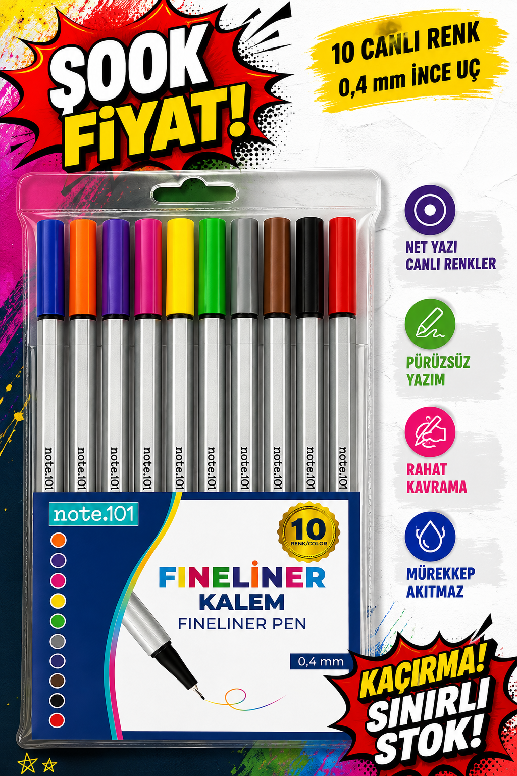 Note.101 Fineliner 10'lu Set